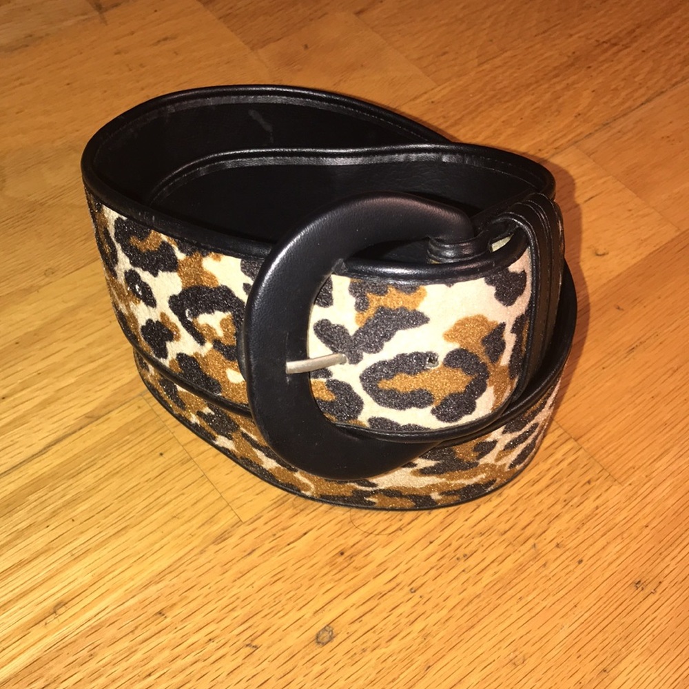 Cute faux animal print belt